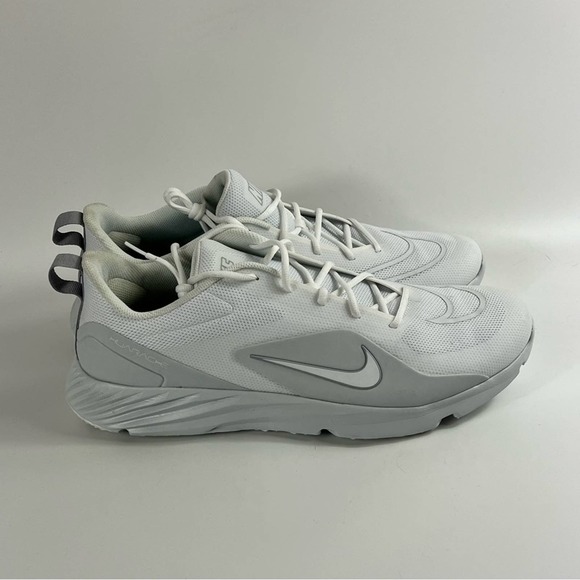 Nike Alpha Huarache 8 Pro Turf Lacrosse Shoes White Gray  CZ6559-110 Men's 16 - Picture 1 of 9